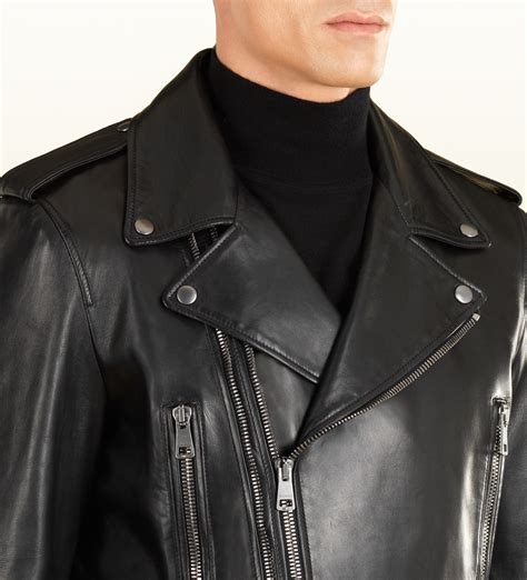 gucci leather jacket with hood|Gucci leather jacket men's.